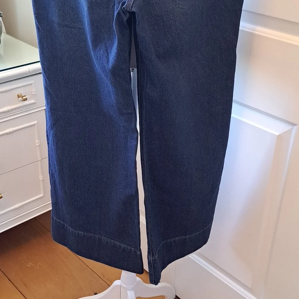NWOT J.Crew Womens '96‎ Dark Stretch Wash Trouser Wide Leg High Rise Jeans 29P